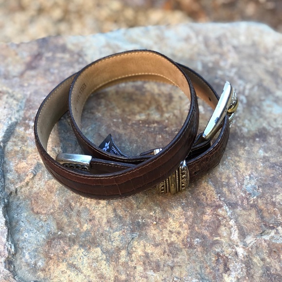 VTG Brighton 🇺🇸 Leather Belt USA Made, Size S/28 - Picture 3 of 7